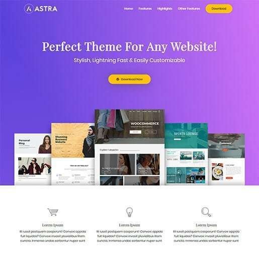 Astra tema WordPress gratuito