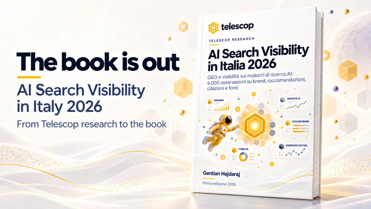 AI Search Visibility in Italia 2026: il libro nato dalla ricerca Telescop